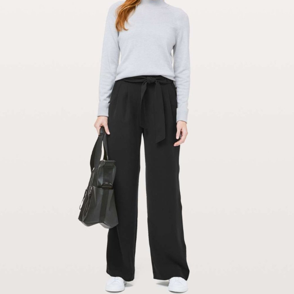 lululemon athletica on the fly Black Wide-Leg Tie-Waist Pants